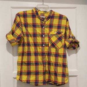 Button down plaid top